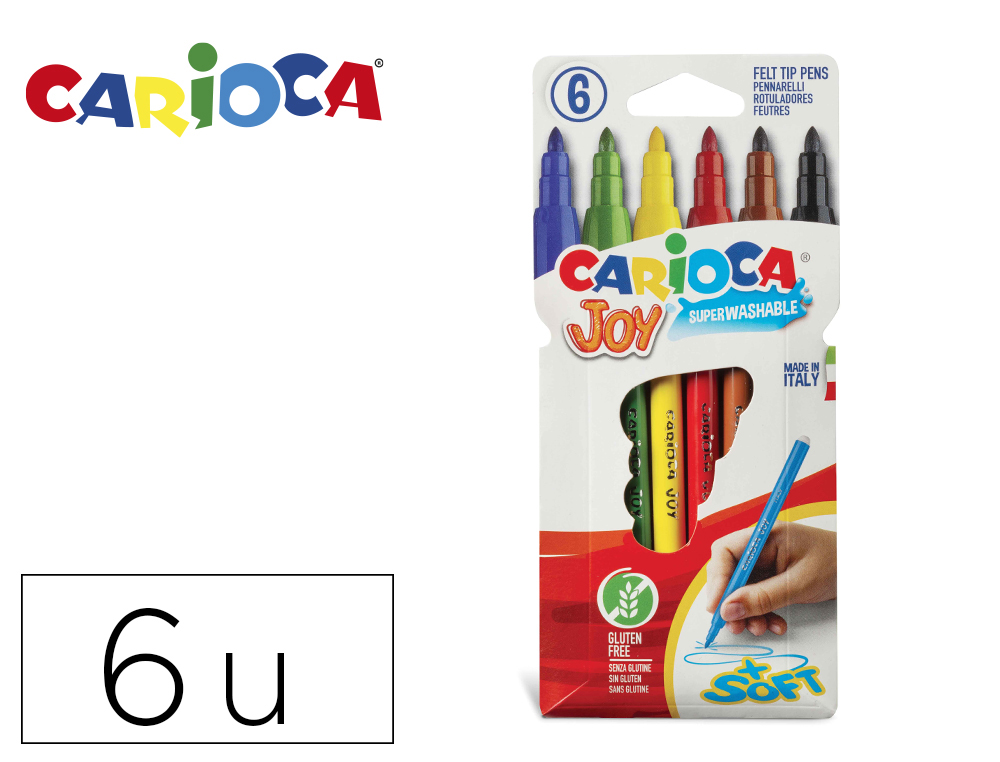 [13329] Rotulador carioca joy caja de 6 colores surtidos
