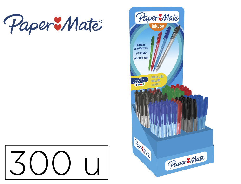 [171024] Boligrafo paper mate inkjoy 100 cap / rt expositor de 300 unidades colores surtidos