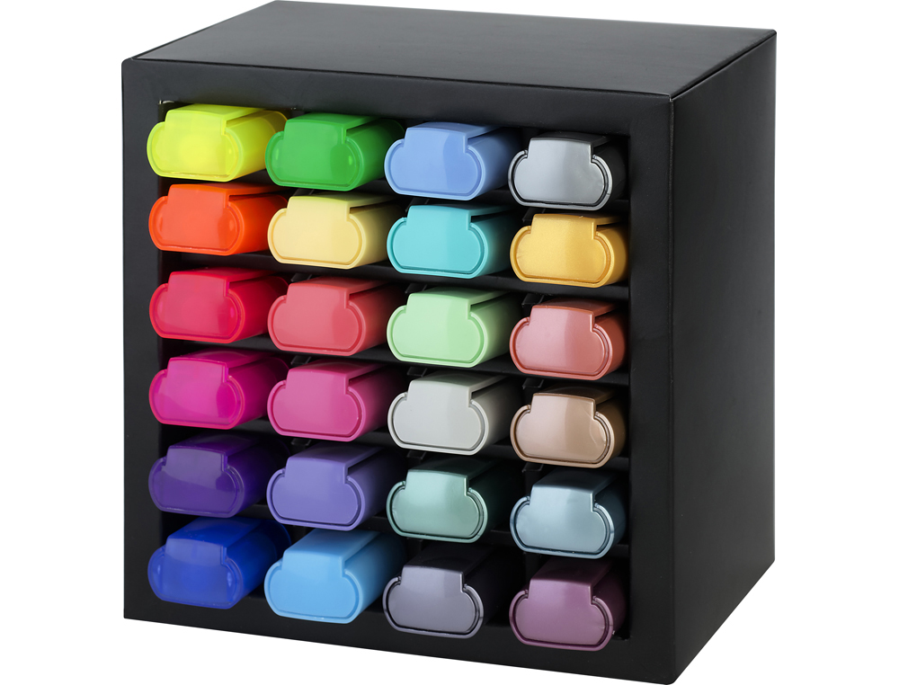 [170977] Rotulador faber fluorescente textliner 46 set escritorio de 24 unidades colores surtidos