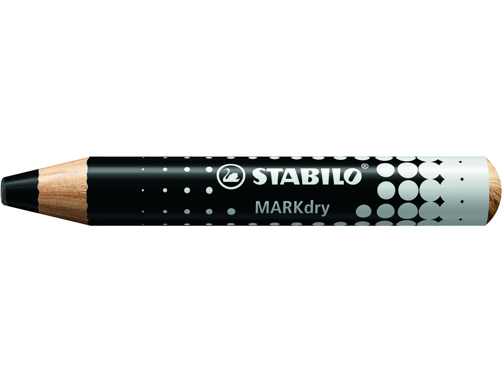 [170902] Lapiz marcador en seco stabilo markdry para pizarra blanca color negro caja de 5 unidades