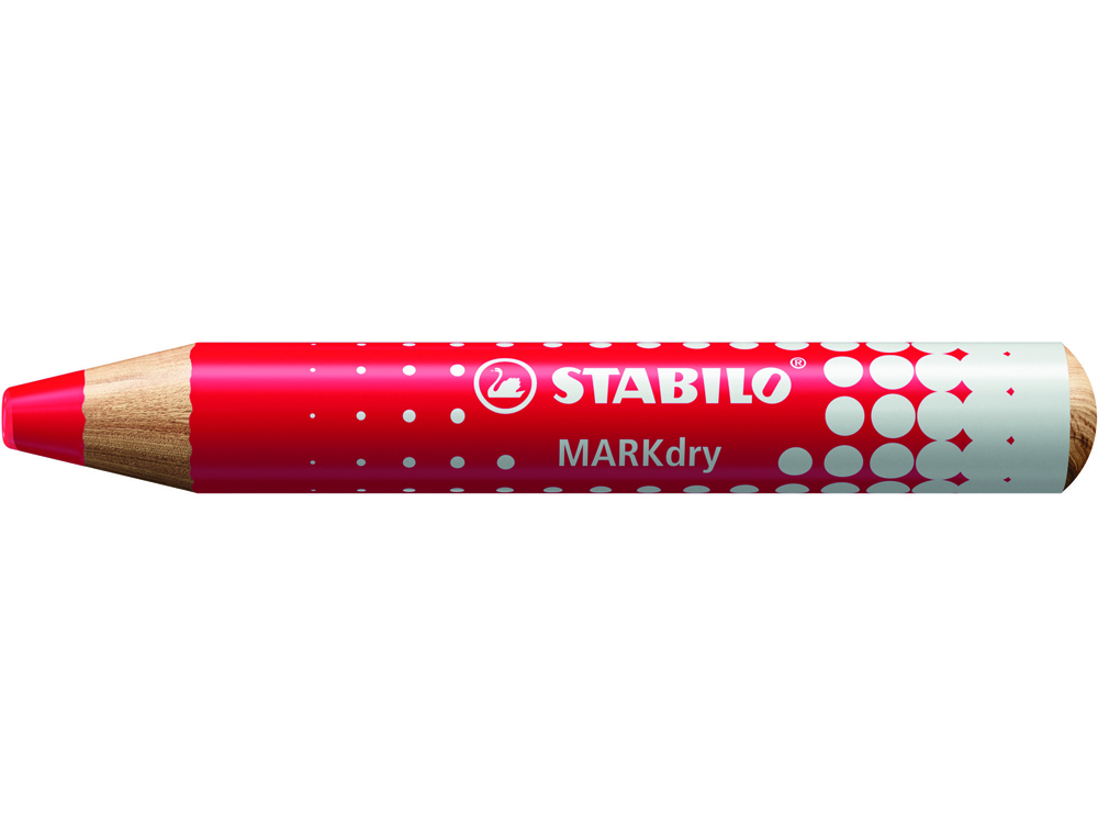 [170899] Lapiz marcador en seco stabilo markdry para pizarra blanca color rojo caja de 5 unidades