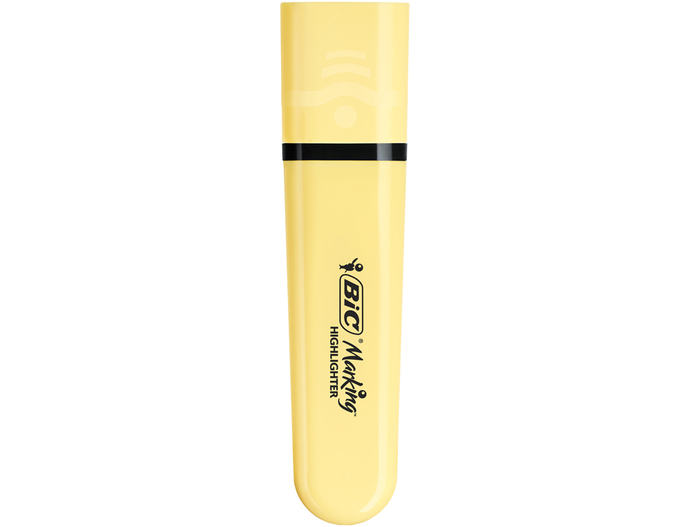 [170837] Rotulador bic flat fluorescente amarillo pastel caja de 12 unidades