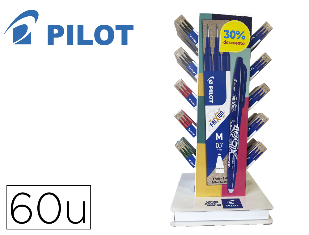[170704] Recambio boligrafo frixion ball expositor sobremesa de 60 cajas 3 recambios colores surtidos