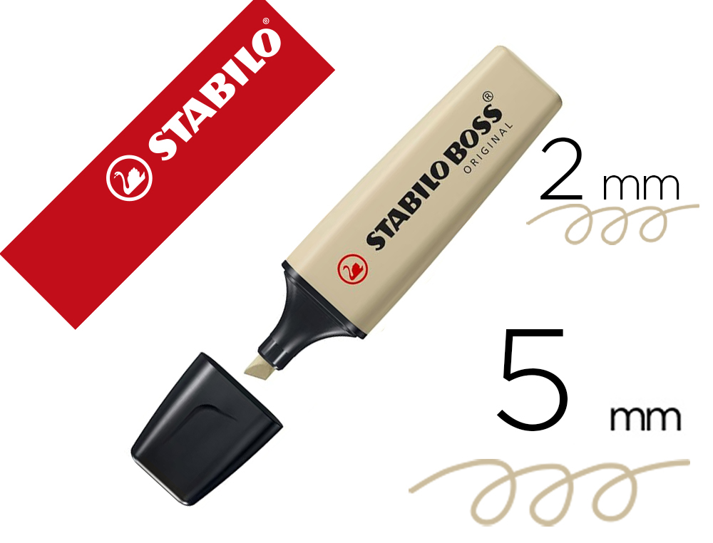 [169631] Rotulador stabilo boss pastel fluorescente 70 nature colors verde barro