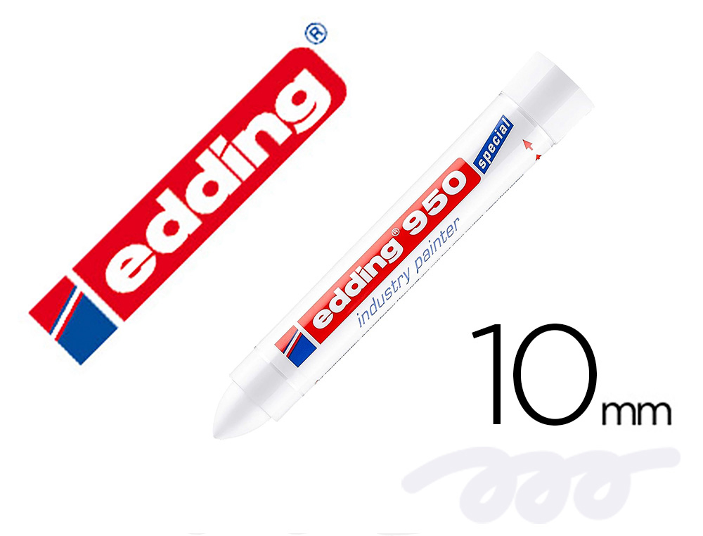 [169219] Marcador edding permanente 950 pasta opaca blanco punta redonda 10 mm para superficies oxidadas/rugosas