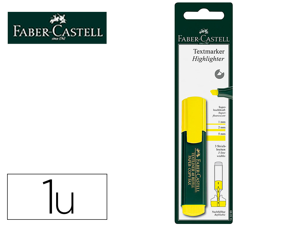 [161368] Rotulador faber castell fluorescente textliner 48-07 amarillo blister de 1 unidad