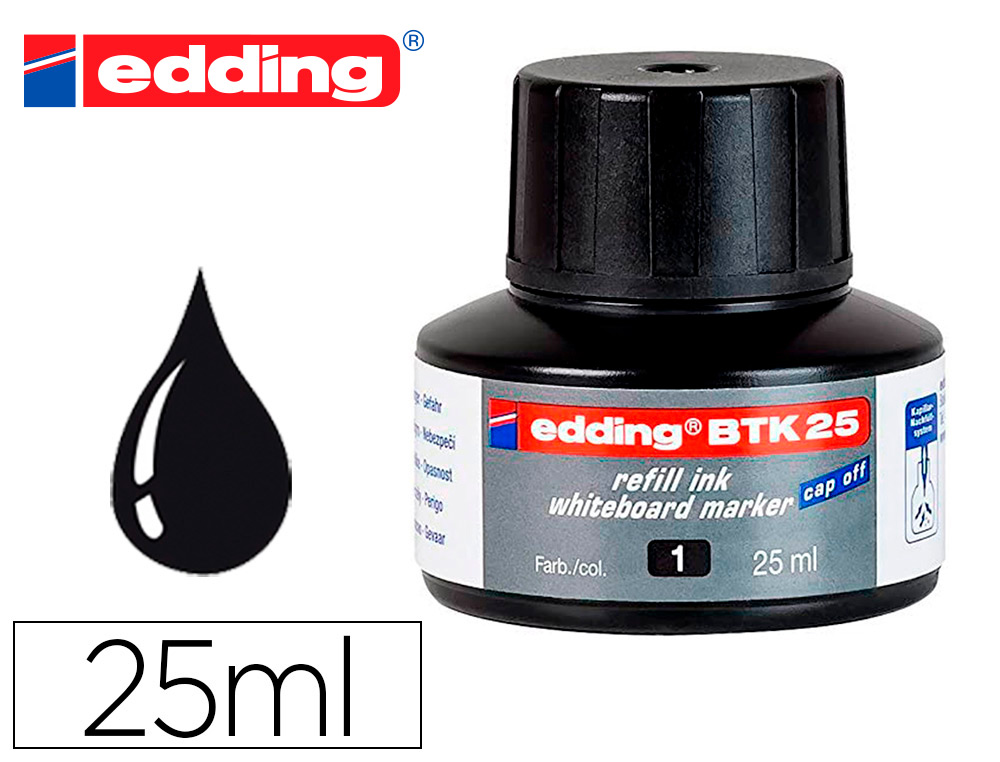 [160495] Tinta rotulador edding pizarra blanca btk-25 color negro bote 25 ml