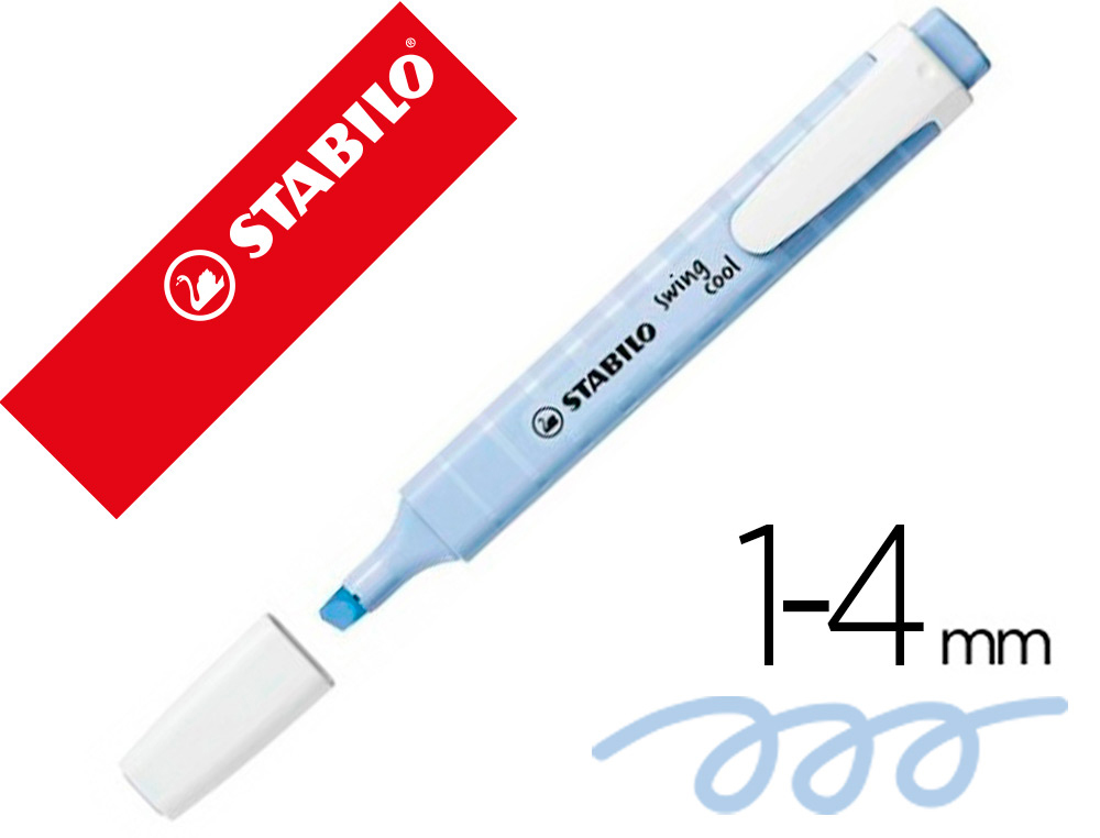 [160468] Rotulador stabilo fluorescente fino swing cool pastel azul nublado