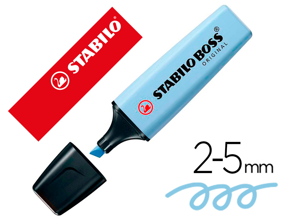 [156913] Rotulador stabilo boss fluorescente 70 pastel azul nublado
