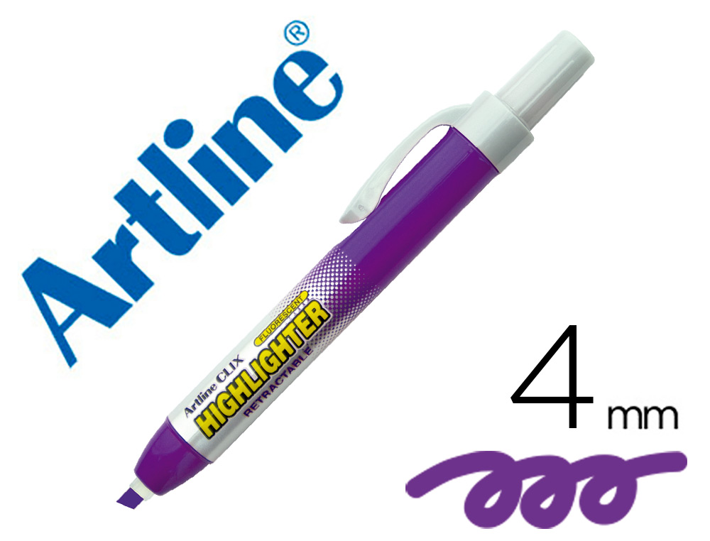 [156698] Rotulador artline clix fluorescente ek-63 violeta punta biselada 4 mm
