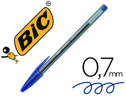 [155824] Boligrafo bic cristal ultrafine punta forma aguja 0,7 mm azul
