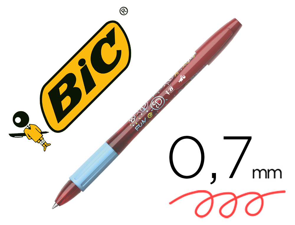 [153779] Boligrafo bic gelocity illusion borrable rojo punta de 0,7 mm