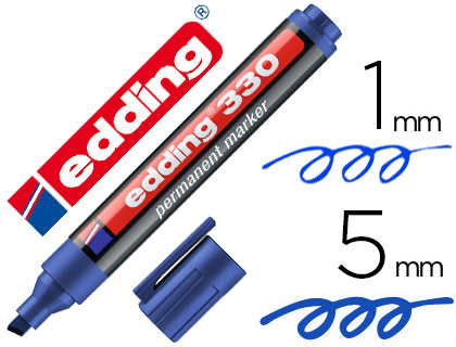[153702] Rotulador edding marcador permanente 330 azul punta biselada 1-5 mm recargable