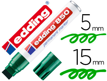 [153699] Rotulador edding marcador permanente 850 verde punta biselada 5-15 mm recargable