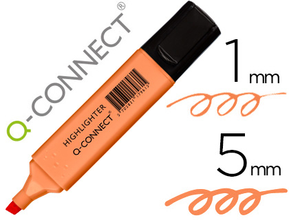 [152529] Rotulador q-connect fluorescente pastel naranja punta biselada