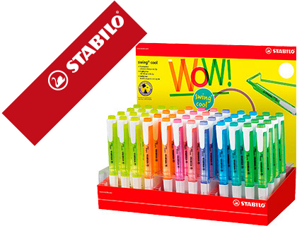 [152087] Rotulador stabilo fluorescente swing cool expositor de 48 unidades colores surtidos
