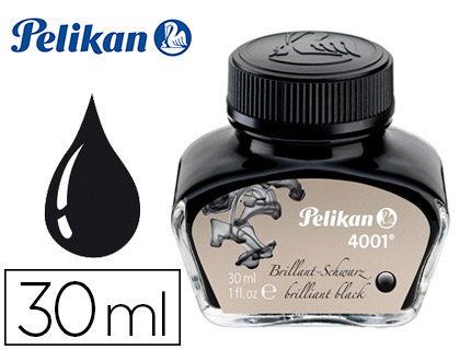 [90433] Tinta estilografica pelikan 4001 negro brillante bote 30 ml