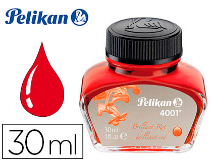 [90432] Tinta estilografica pelikan 4001 rojo brillante bote 30 ml