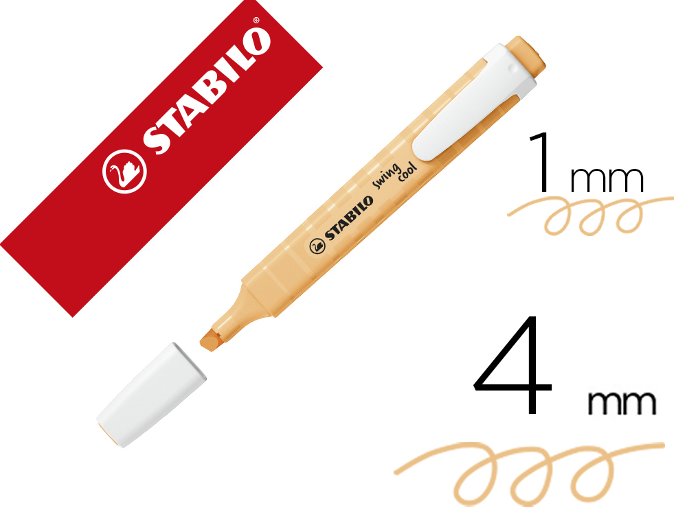 [89417] Rotulador stabilo fluorescente swing cool pastel naranja palido