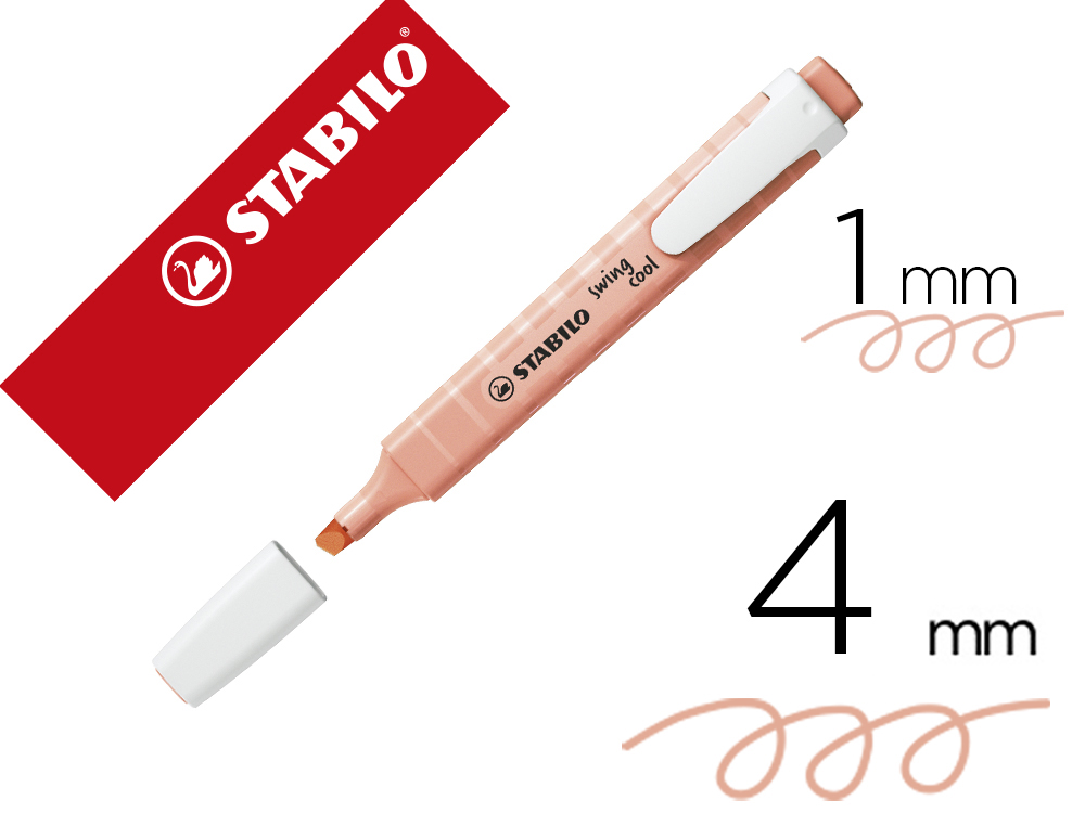 [89411] Rotulador stabilo fluorescente swing cool pastel melocoton