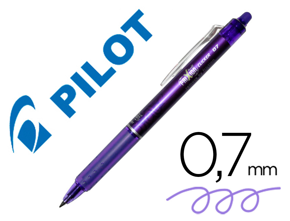 [79625] Boligrafo pilot frixion clicker borrable 0,7 mm color violeta