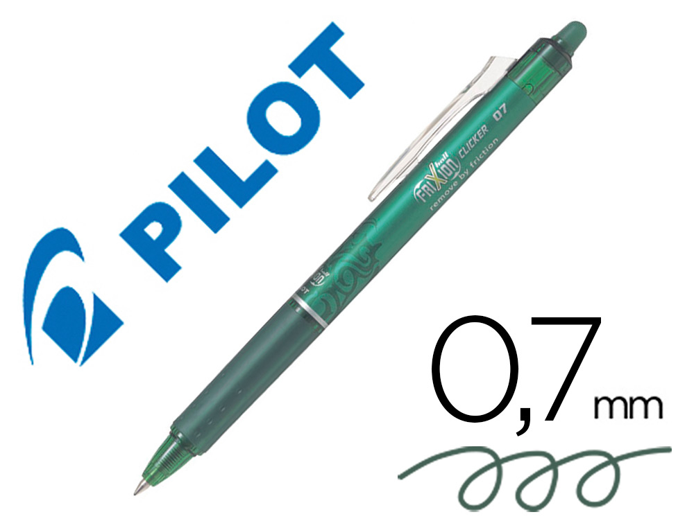 [79624] Boligrafo pilot frixion clicker borrable 0,7 mm color verde claro