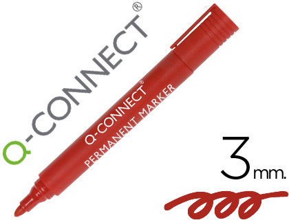 [78927] Rotulador q-connect marcador permanente rojo punta redonda 3 mm