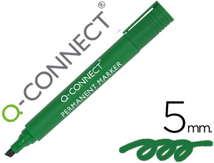 [78924] Rotulador q-connect marcador permanente verde punta biselada 5 mm