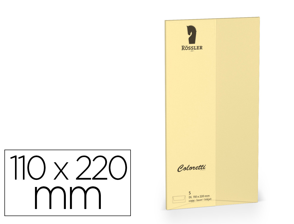 [167194] Sobre rossler coloretti dl americano color marron arena 110x220 mm pack de 5 unidades