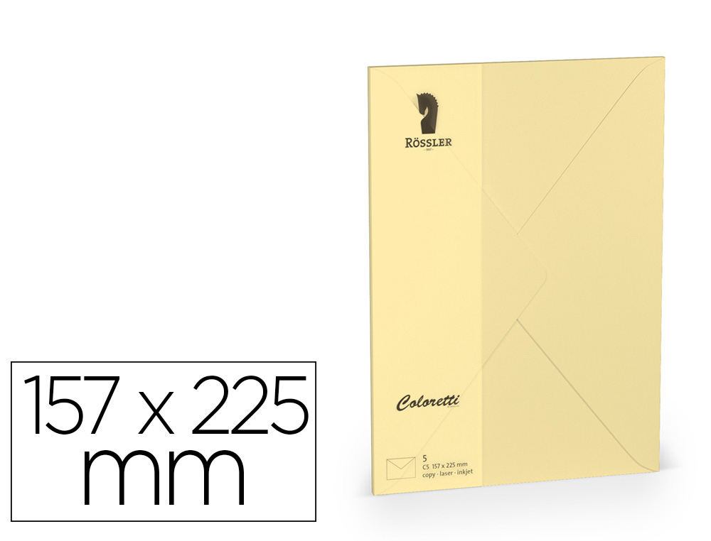 [167174] Sobre rossler coloretti c5 color marron arena 157x225 mm pack de 5 unidades