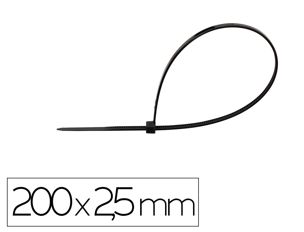 [170694] Brida q-connect color negro 200x2,5 mm bolsa de 100 unidades
