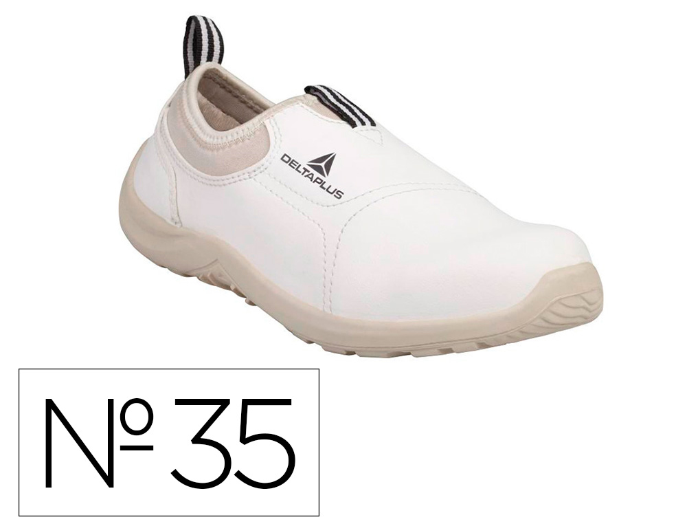 [166732] Zapatos de seguridad deltaplus microfibra pu suela pu mono-densidad color blanco talla 35