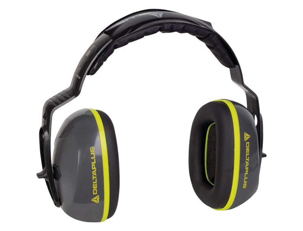 [166702] Casco antiruido deltaplus con orejeras abs ajustable en altura norma snr 26 db color gris