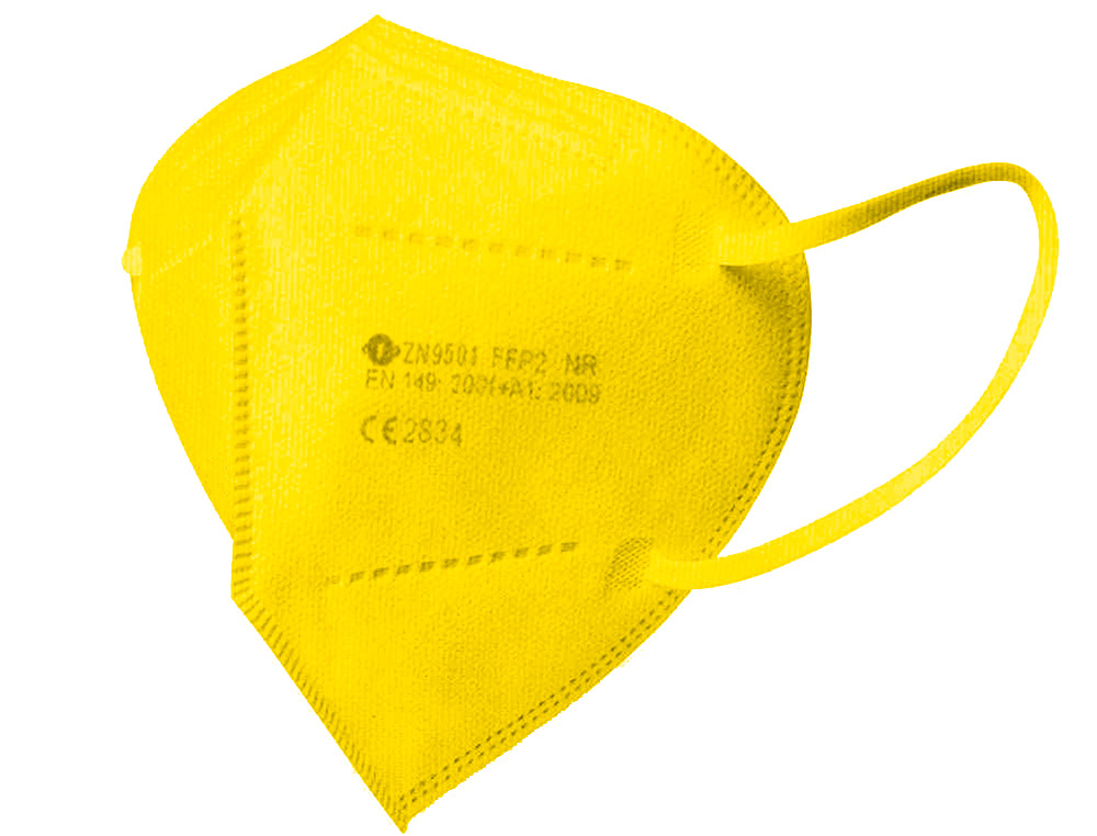 [163040] Mascarilla facial ffp2 autofiltrante certificado ce con ajuste nasal embolsada individualmente color amarillo