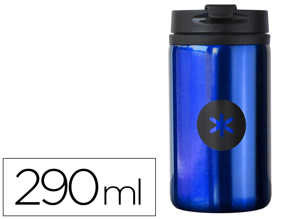 [162991] Vaso antartik acero inoxidable con tapa dosificador de seguridad y base acolchada 290 ml color azul