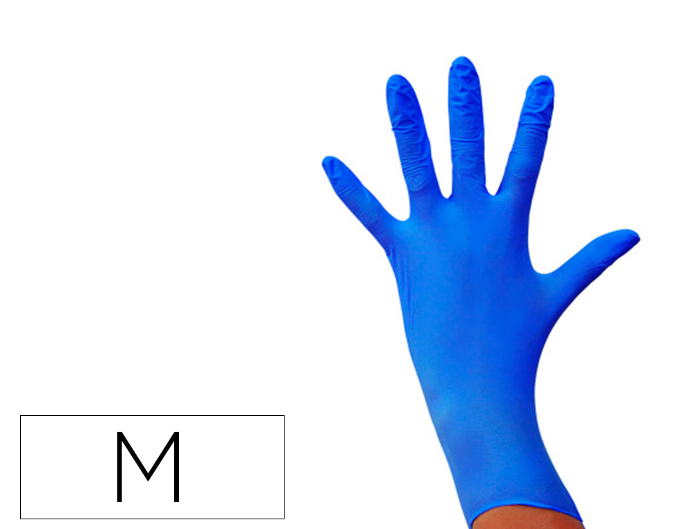 [160173] Guantes de nitrilo desechable sensitive sin polvo talla m mediana color azul caja de 100 unidades