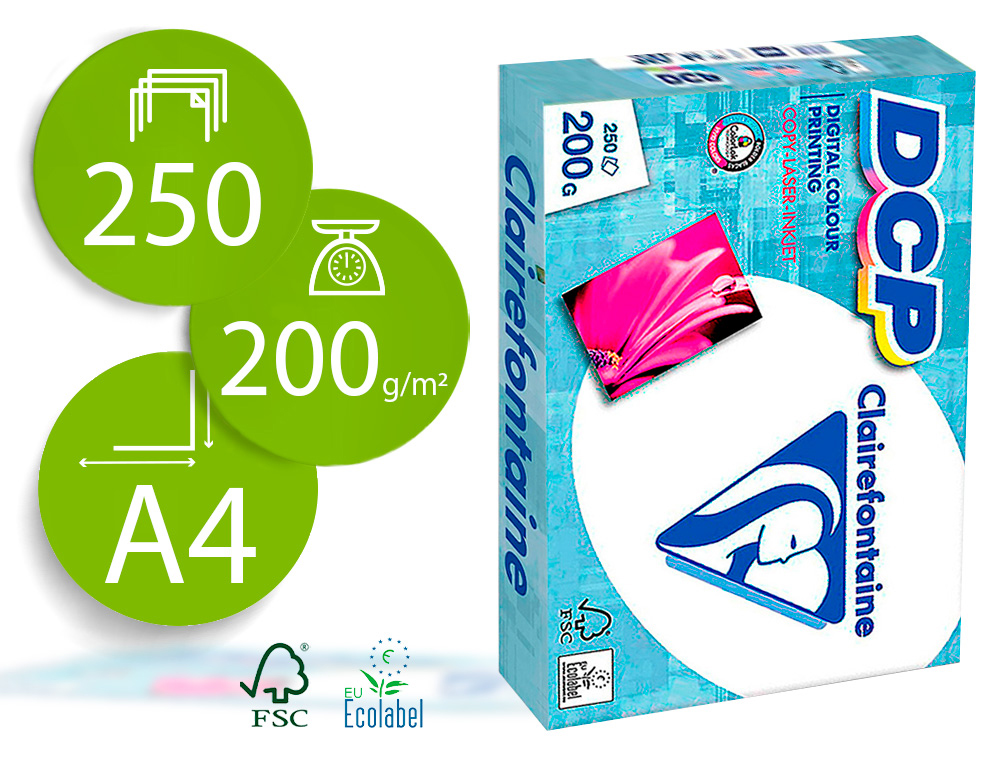 [152293] Papel fotocopiadora clairefontaine din a4 200 gr paquete de 250 hojas