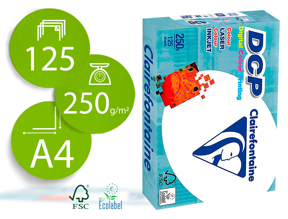 [72401] Papel fotocopiadora clairefontaine din a4 250 gramos paquete de 125 hojas