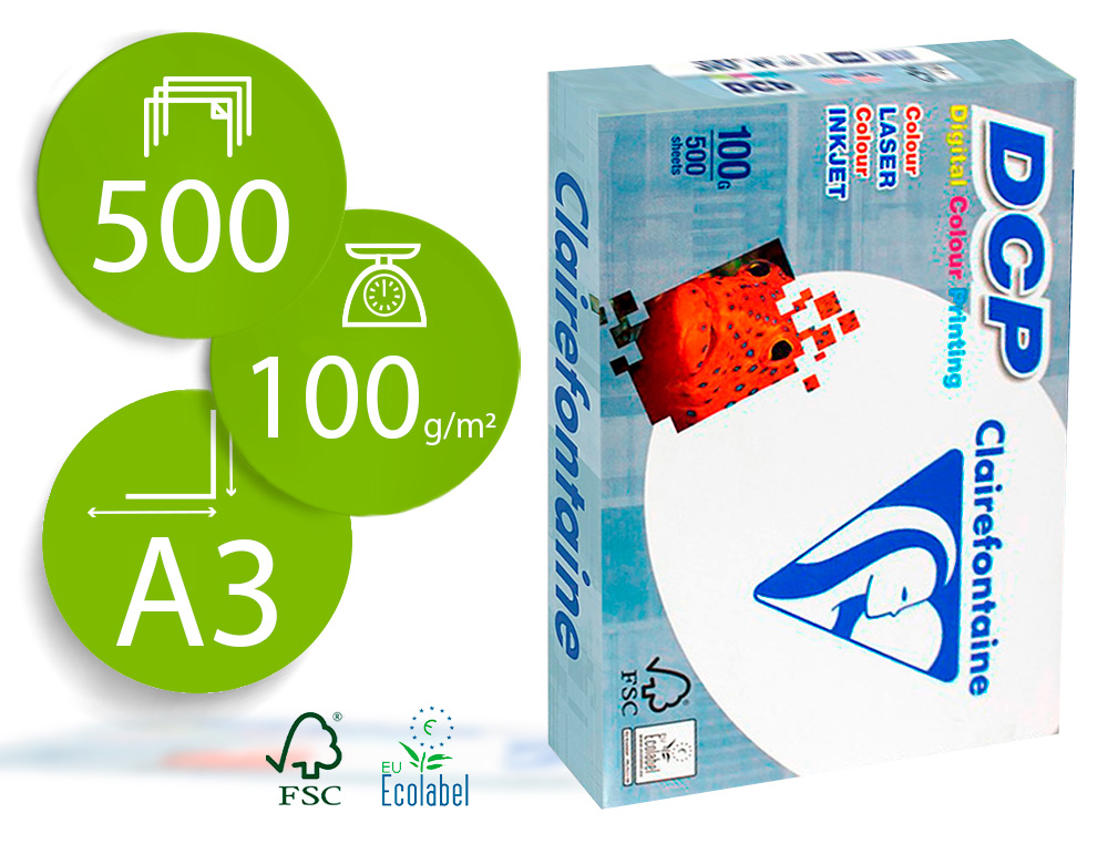 [72398] Papel fotocopiadora clairefontaine din a3 100 gramos paquete de 500 hojas