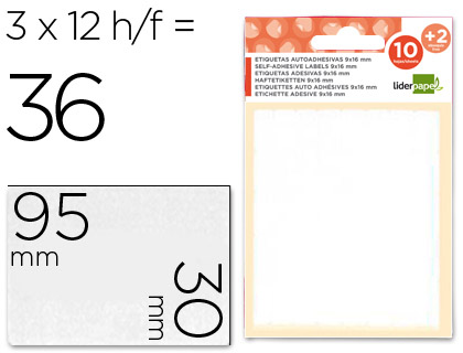 [35500] Etiquetas liderpapel sobre de 10 h. + 2 h. obsequio 30x95 mm 2 unidades por hoja