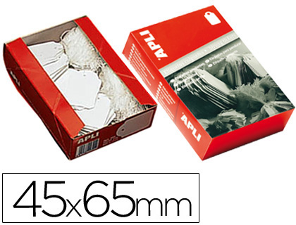[12362] Etiquetas colgantes apli 395 45x65 mm caja de 400 unidades