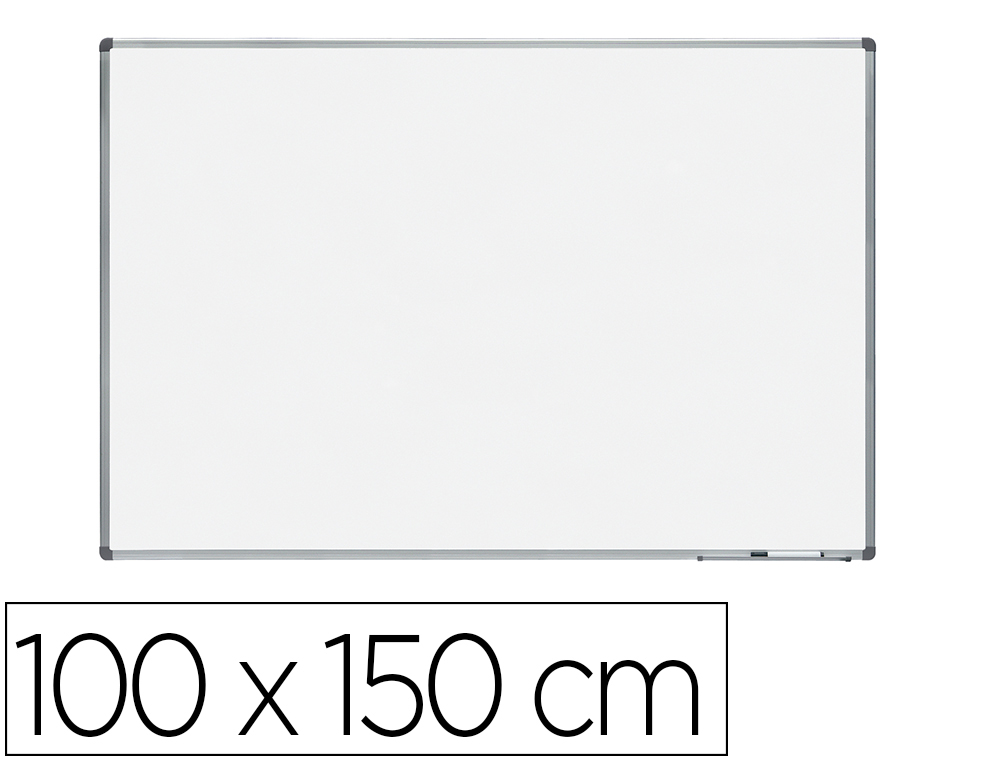 [169611] Pizarra blanca rocada lacada magnetica marco aluminio con cantoneras 100x150 cm