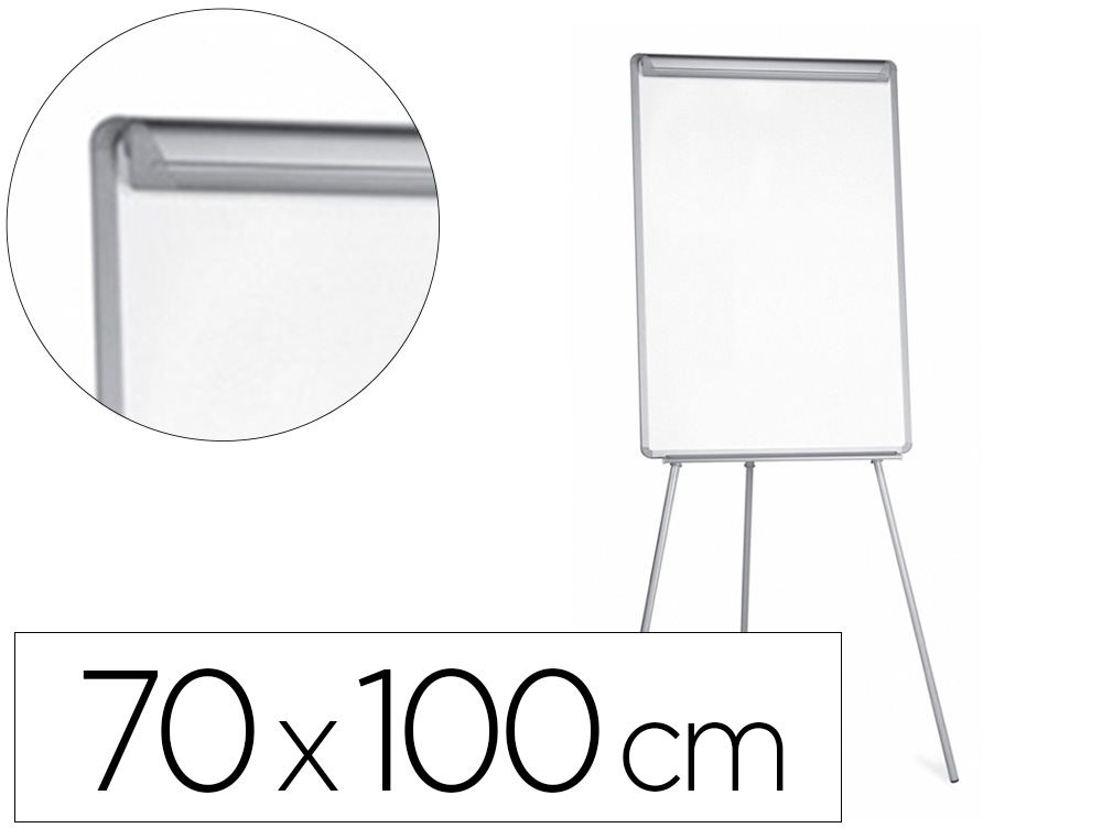 [38180] Pizarra blanca q-connect con tripode 70x100 cm para convenciones superficie laminada escritura directa
