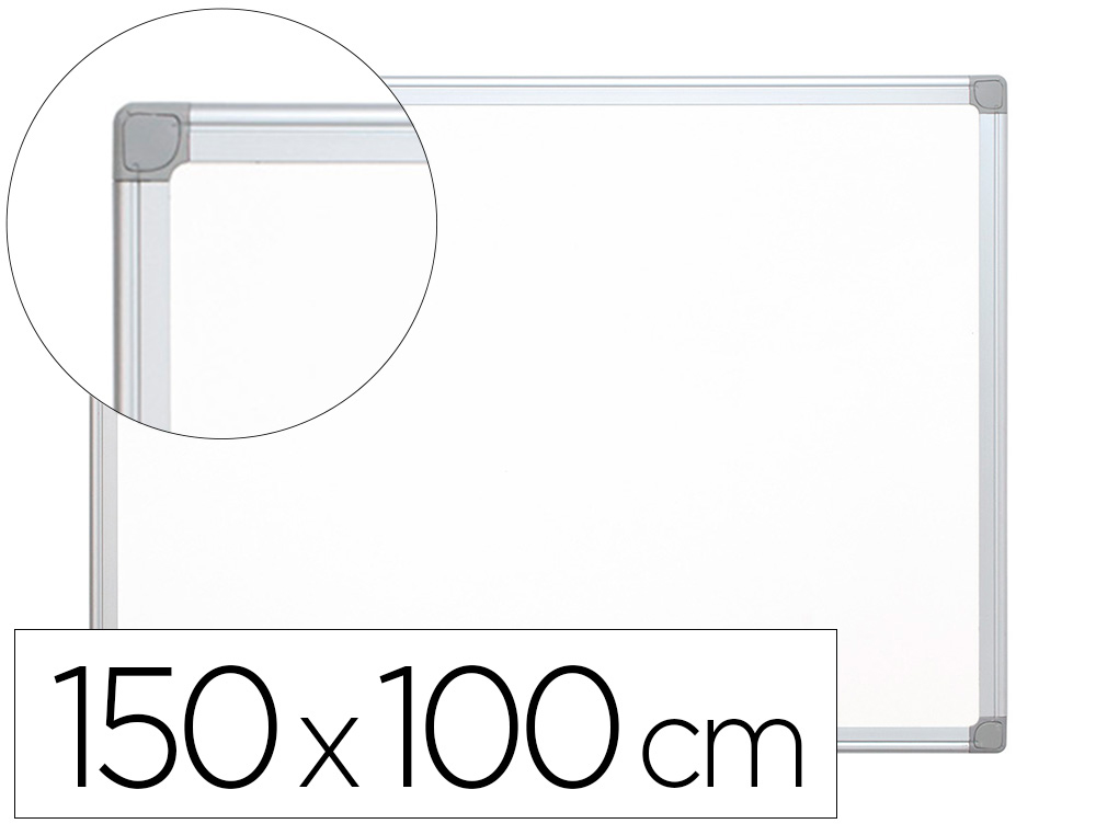 [33671] Pizarra blanca q-connect laminada marco de aluminio 150x100 cm