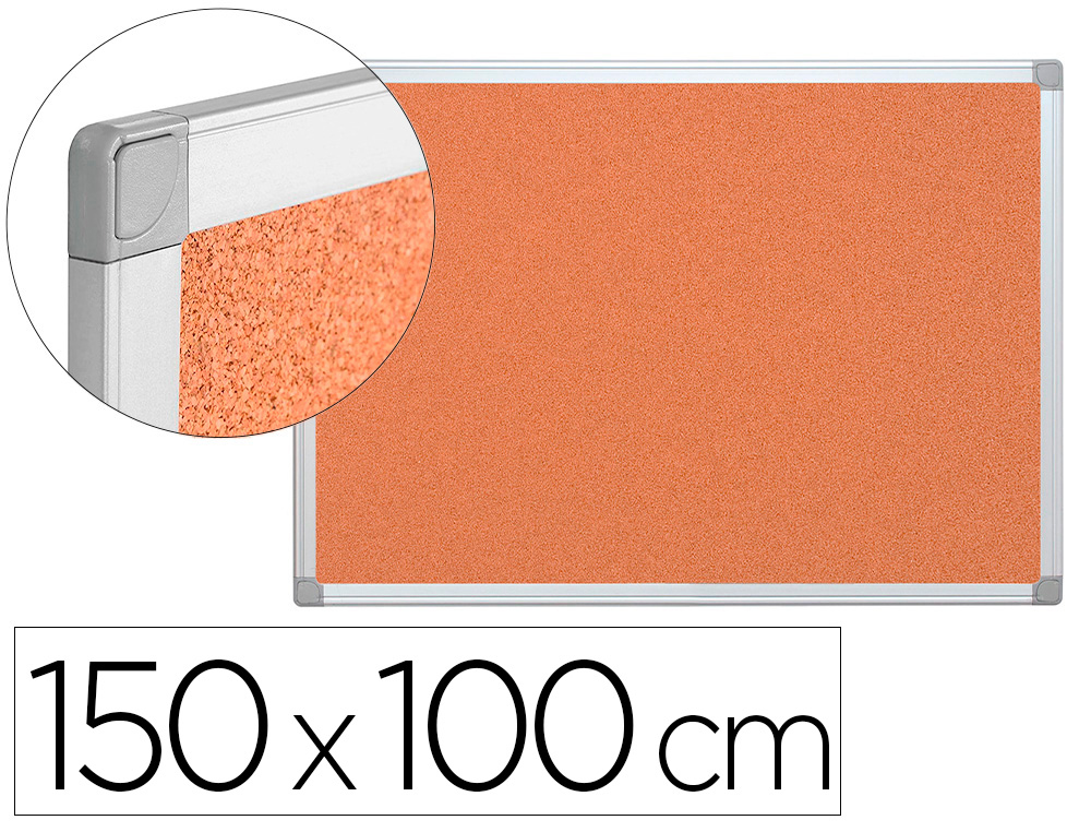 [33667] Pizarra corcho q-connect marco de aluminio 150x100 cm extra corcho 5 mm