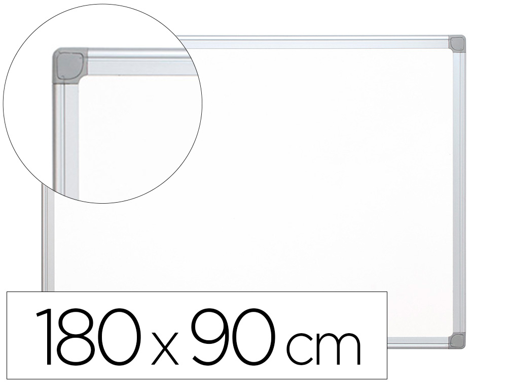 [26365] Pizarra blanca q-connect melamina marco de aluminio 180x90 cm