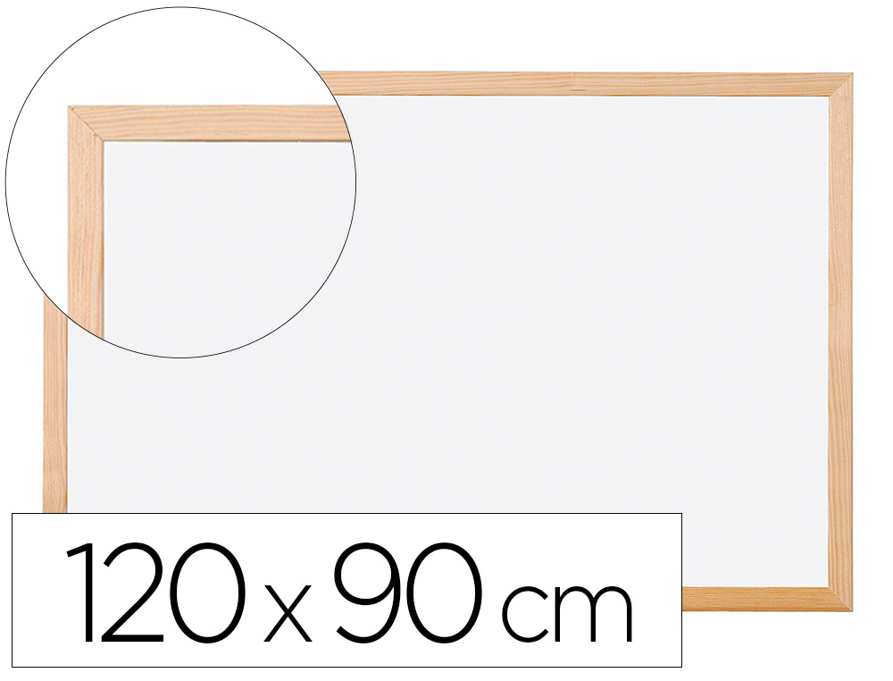 [26355] Pizarra blanca q-connect melamina marco de madera 120x90 cm