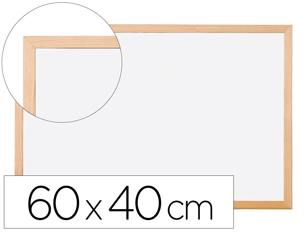 [26353] Pizarra blanca q-connect melamina marco de madera 60x40 cm