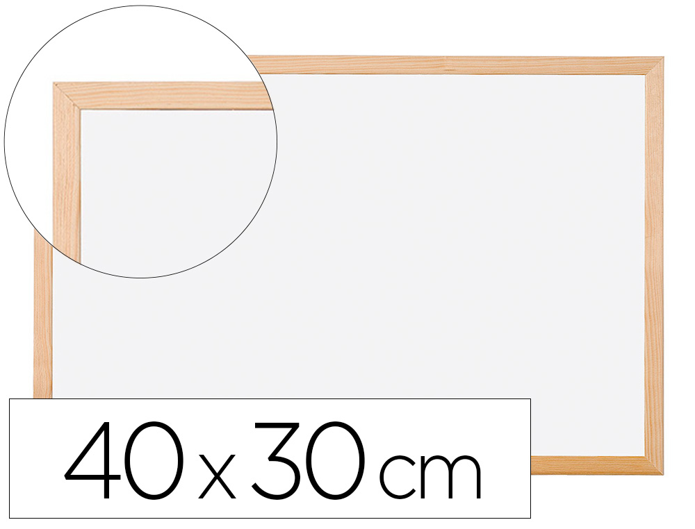 [26352] Pizarra blanca q-connect melamina marco de madera 40x30 cm