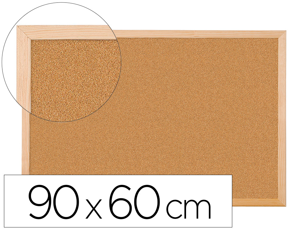 [21814] Pizarra corcho q-connect 90x60 cm marco de madera